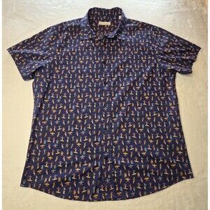 Cotton & Co Button Down Mens Surfer Summer Hawaiian Size Large